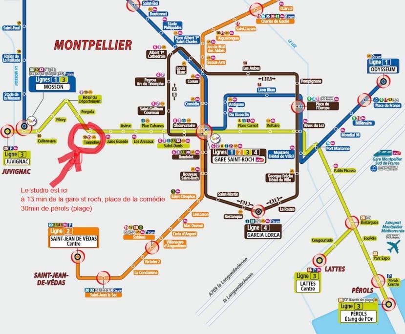 Studio 50M Tram Parking Gratuit 13Min Gare Montpellier Exterior foto